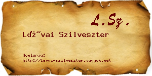 Lévai Szilveszter névjegykártya